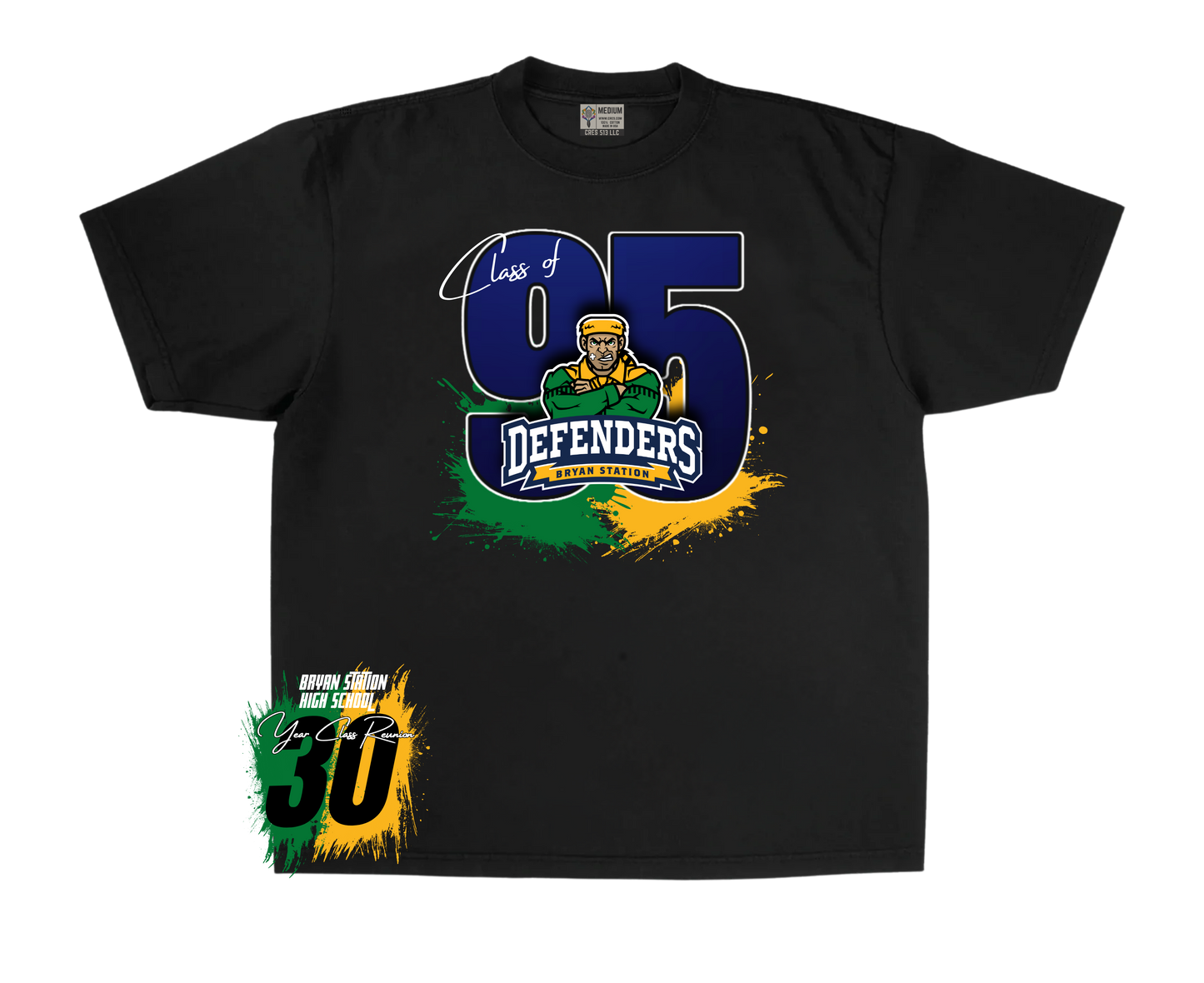 B.S 30 year class reunion tee( front and back print )