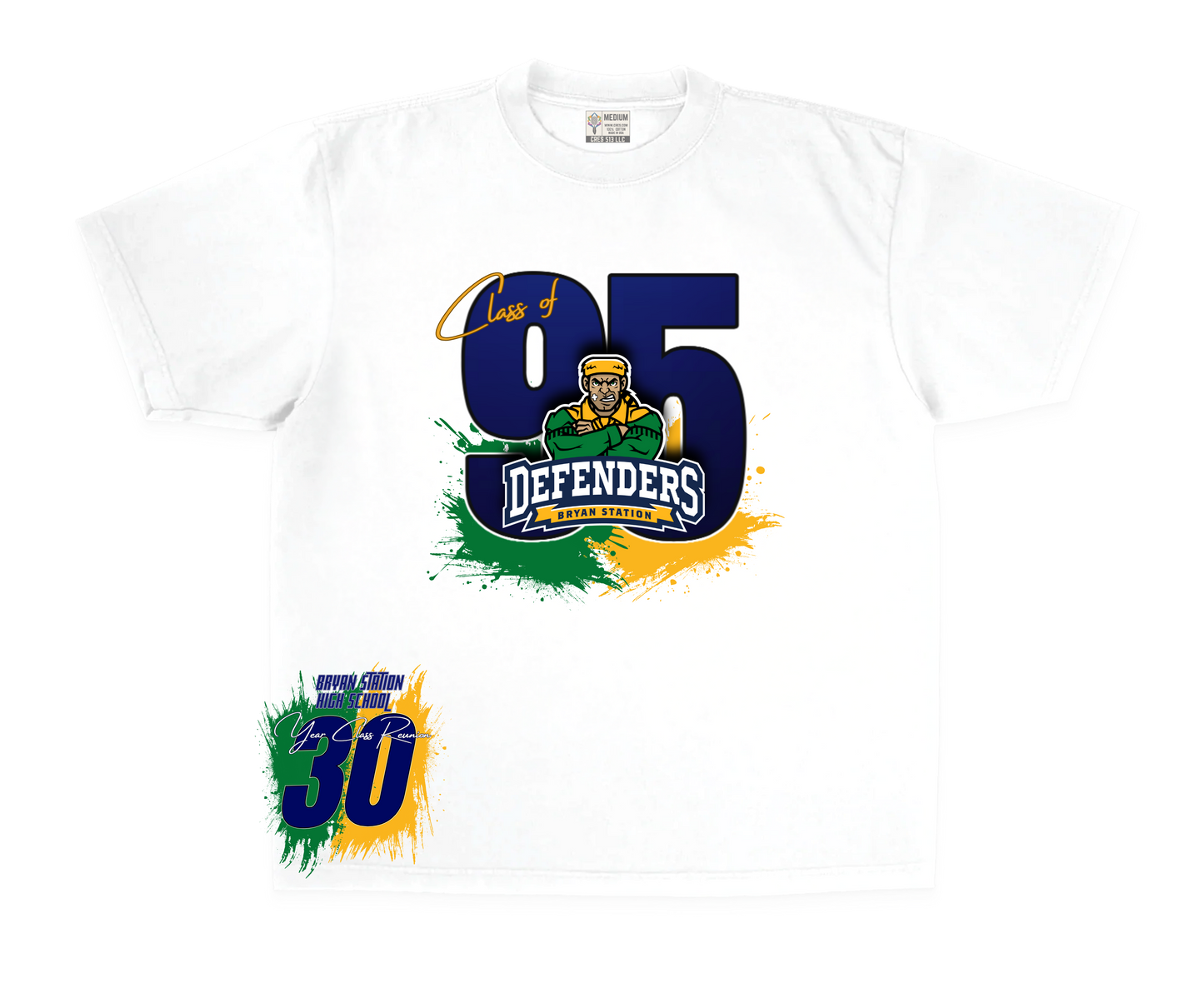 B.S 30 year class reunion tee( front print olny )