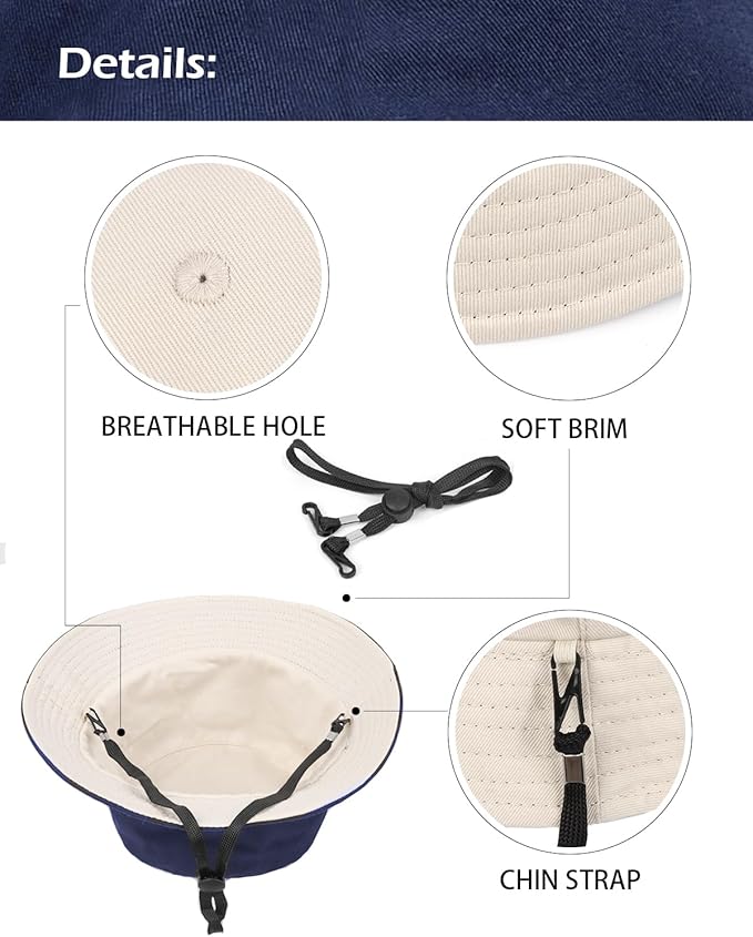 reversible defenders bucket hat (Navy/Beige)