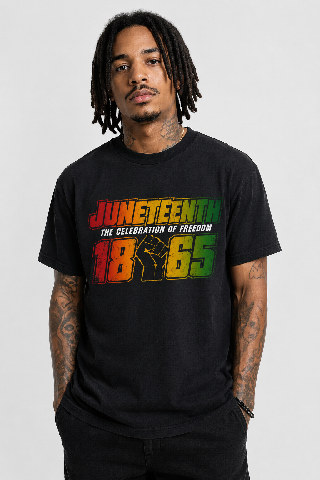 Distress juneteenth 1865 tee